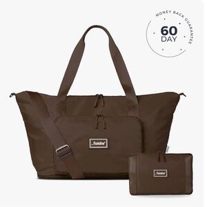 Brown Travel Bags Set with Collapsible Design